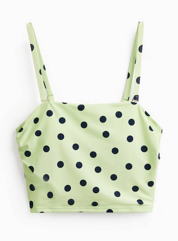 Green Polka Dot Print Tankini Top 16